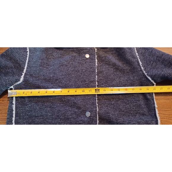 Dylan Womens Jacket Small Gray Faux Fur Lined Long Sleeve Buttons Soft - Picture 8 of 11